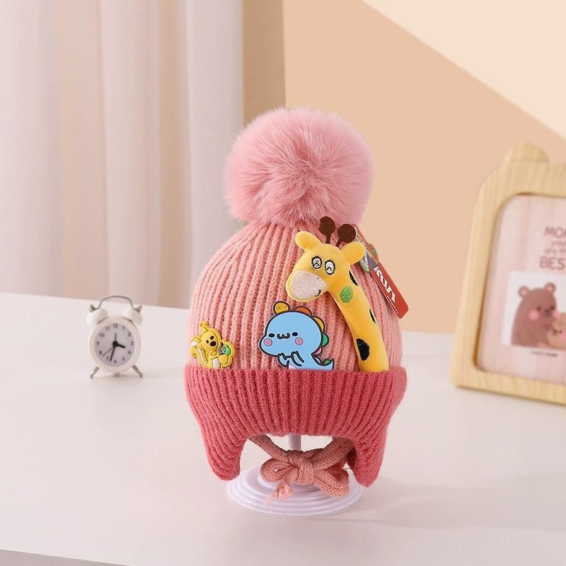 Children's Knitted Wool Hat Cartoon Cute Winter Boys and Girls Winter Baby Hat Warm Ear Protection