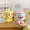 Mug with Lid Spoon Cute Cup Ceramic Strange Water Cup Couple Giving Girls Birthday Gift Souvenir