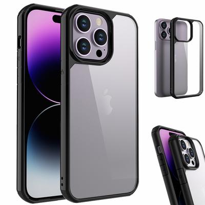 Прозрачный жесткий акриловый чехол для телефона iPhone 14 15 Pro Max противоударный чехол Funda iPhone 11 12 13 Pro силиконовая рамка задняя крышка