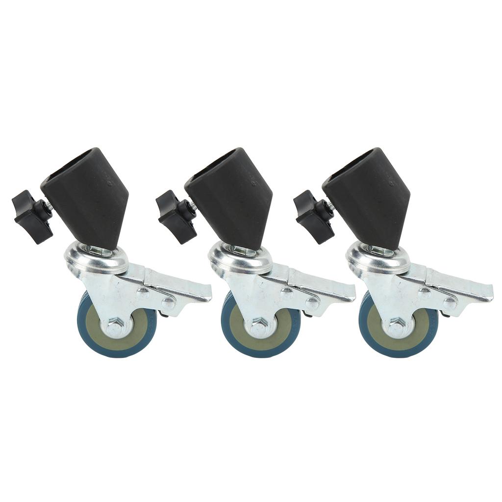 3pcs 22mm Swivel Caster Wheels Set for Photography Light Stand Studio Photo Video Shooting Locking