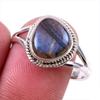 Natural Labradorite Gemstone 925 Solid Sterling Silver Jewelry Ring Size 10 O1n85