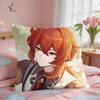 Diluc Cute Genshin Impact Cushion Cover Square Short Plush Pillow Case Living Room Sofa Home Decor Funda X