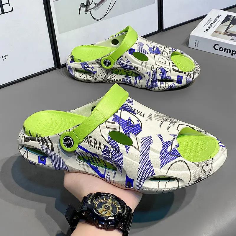 Тапочки для мужчин, повседневные сандалии из ПВХ для отдыха на открытом воздухе, мужские дизайнерские роскошные удобные туфли из ЭВА, высокое качество, мода 2024 года, тренд, веселье для взрослых