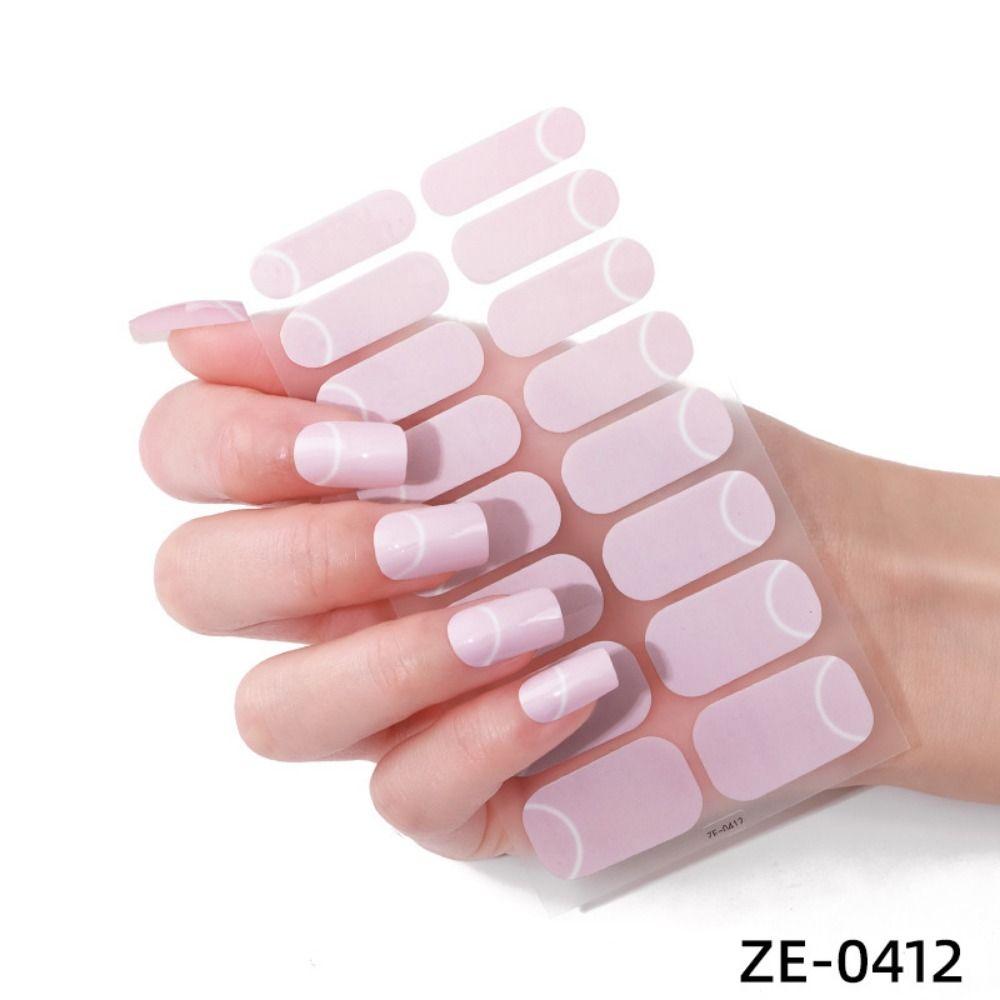 Маникюр Французский патч для ногтей Нажмите на полоски лака для ногтей DIY Nail Art Наклейка для женщин и девочек