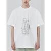 Oversized T Shirt White Robot Skeleton Print Casual Streetwear Unisex Top for Men and Women Daily Wear Fashion Statement Piece