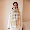 Custom-spun 20 Wool Designer High-end Simple Plaid Scarf Autumn and Winter New Women's Soft Warm Shawl Scarf