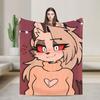 Warm Blanket Boy Girl Travel Helluva Boss Loona Throw Blanket  Flannel Bedspread For Outdoor Print Sofa Bed Cover