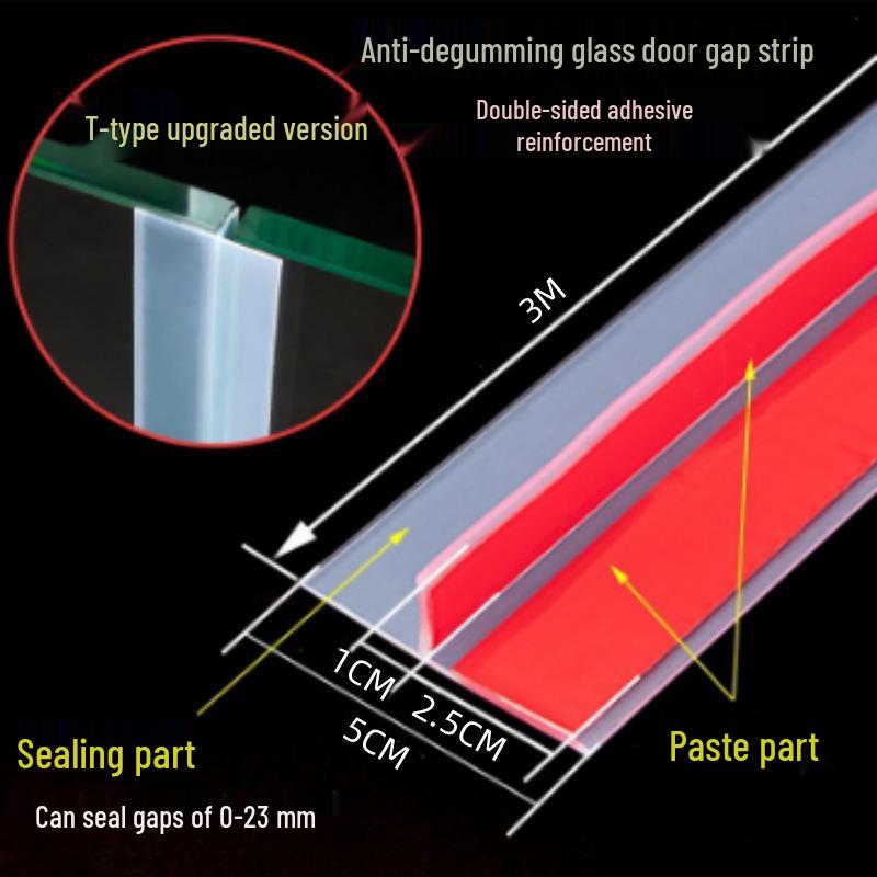 Yinuo Tech T-образный уплотнитель для низа двери для деревянных и стеклянных дверей