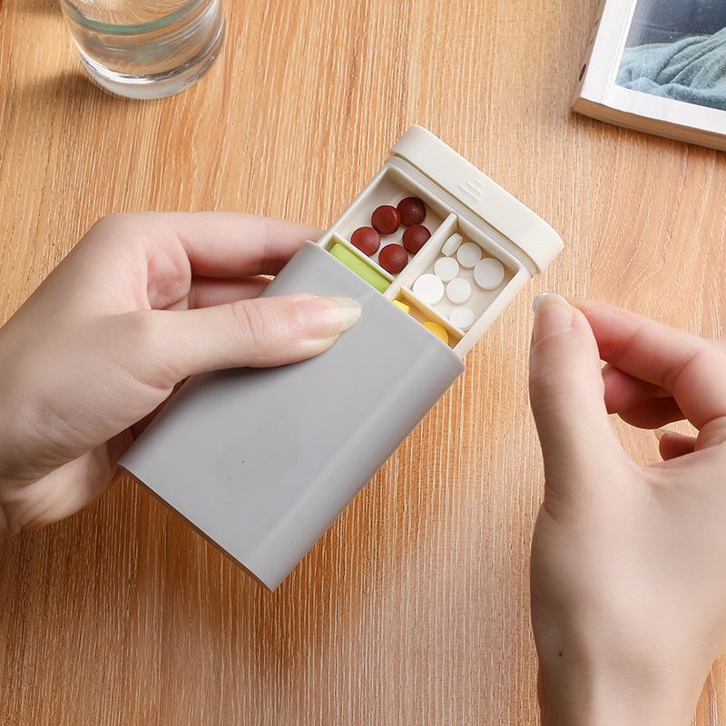 Compact 7-Day Refillable Pill Box with Travel-Friendly Organizer Compartments