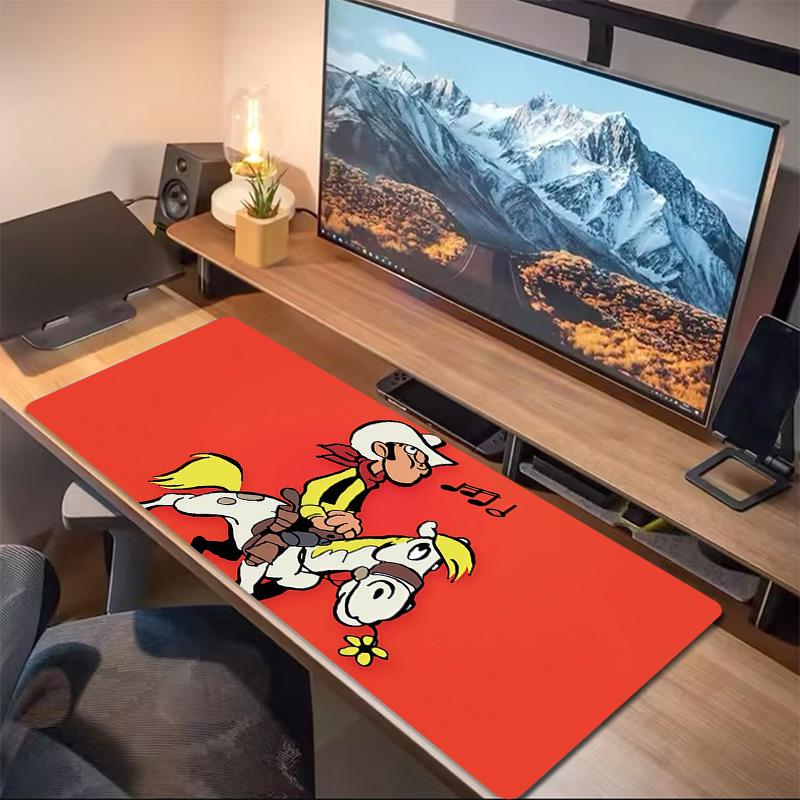 Lucky Luke2 Print Cushion Non-slip Laptop Tablet Big Mousepad XXL Mat Mini PC Playmat With Lock edge