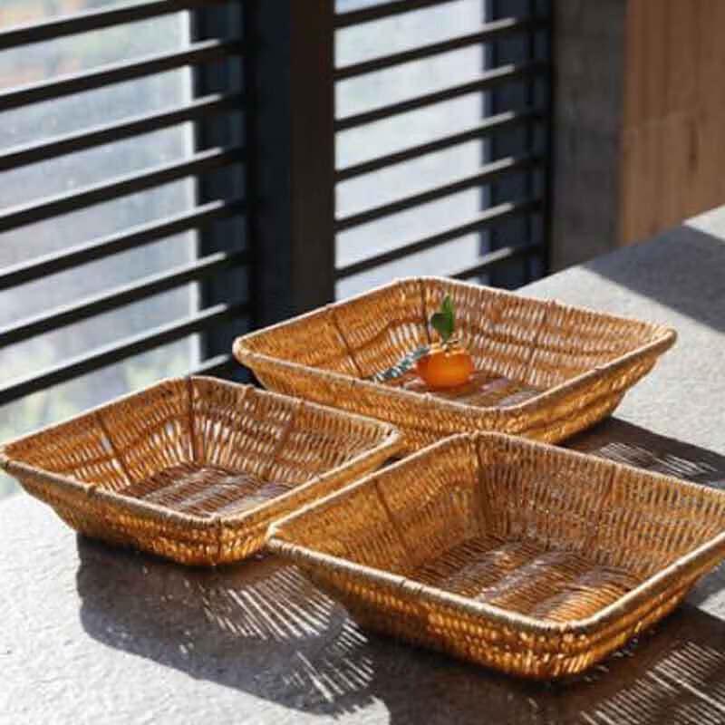 Homeglen Japanese Style Rattan Snack Basket