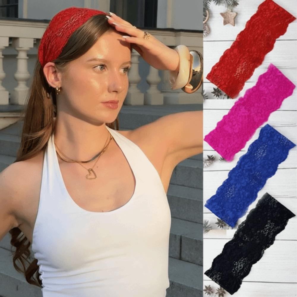 Floral Elastic Hair Band Adjustable Sport Headscarf Hair Hoop Wide Headband Party