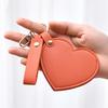 Love Heart Shape Makeup Mirror Waterproof Faux Leather Vanity Mirror Keychain Portable Travel Women Handheld Cosmetic Mirror Bag Pendant