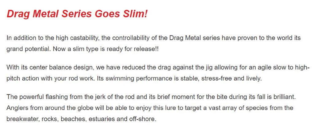 DUO Metal Jig Drag Metal Slim 60 Grams PHA0009 (8476)