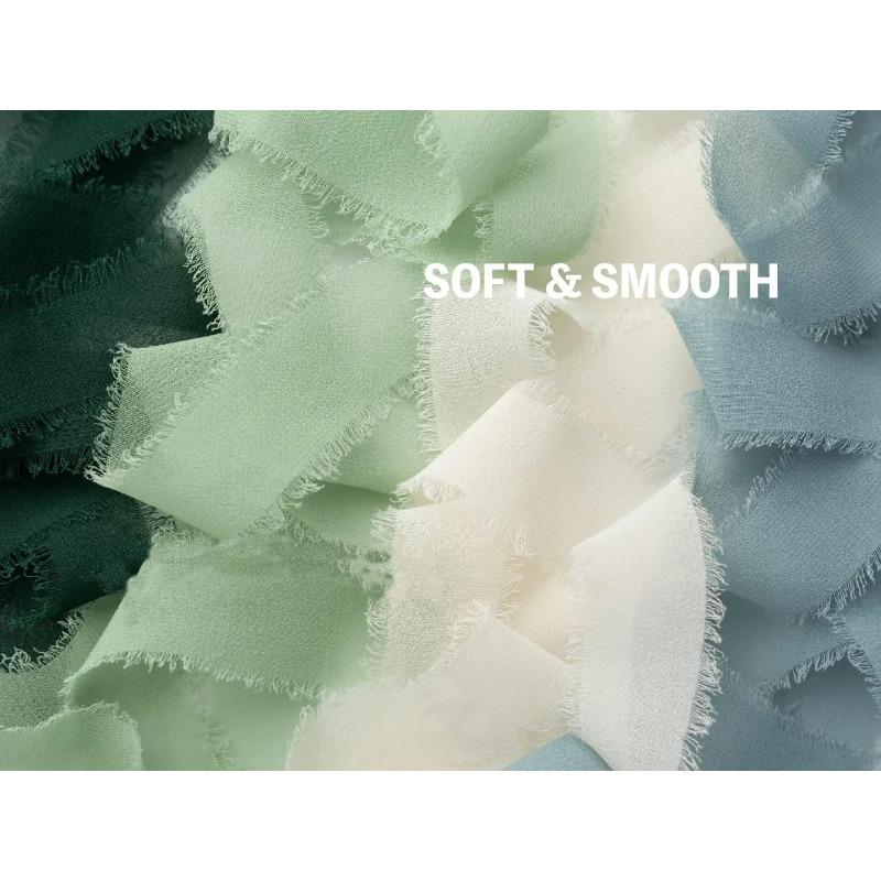 3 рулона 5-метровых разноцветных шифоновых лент для свадебных приглашений, свадебных букетов, подарочных коробок, украшений бантов