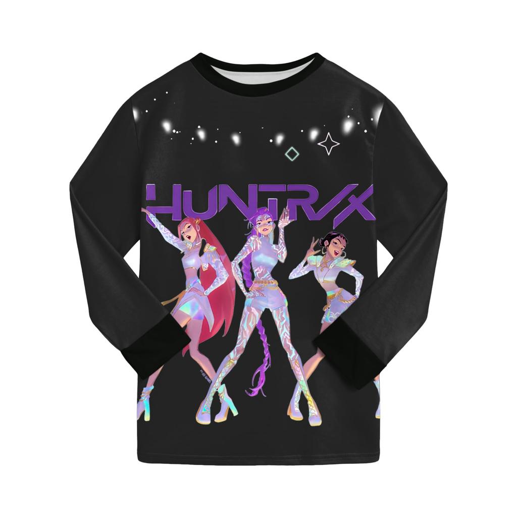 Детский модный костюм юбка топ с круглым вырезом и длинными рукавами брюки