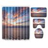 Scenic Shower Curtain Floor Mat Combination Four-Piece Set Bathroom Toilet Carpet Shower Room Mat Doormat