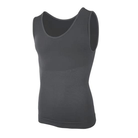 Мужской жилет для фитнеса с U-образным вырезом, без рукавов, корсет для утяжки живота, однотонный, с поддержкой спины, компрессионные топы для тяжелой атлетики