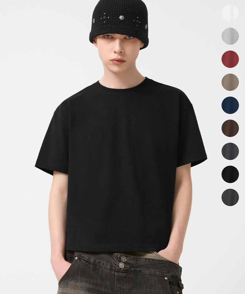 TRILLION [Special Feature] Essential Cp Double-Layered Cropped Short Sleeve T-Shirt_9 Colors (K Type)