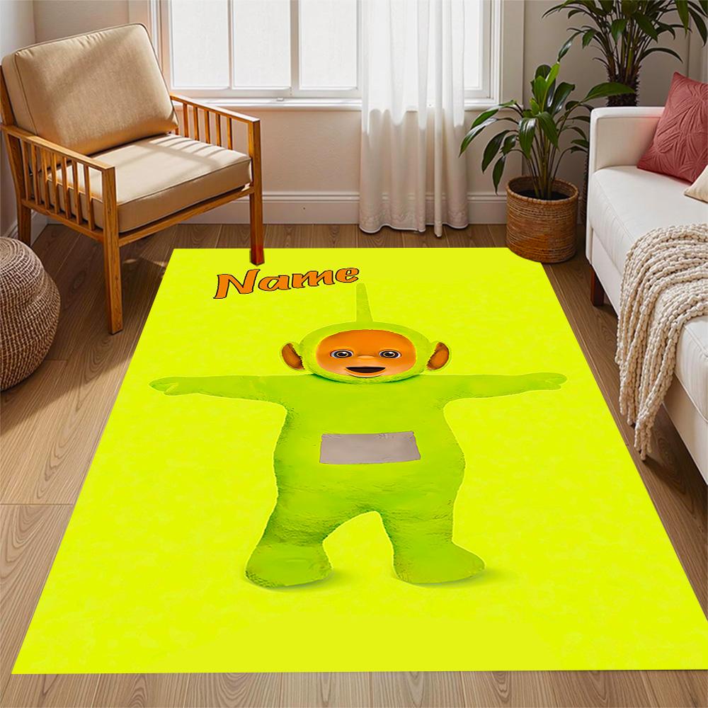 Purple Teletubby Space Customize Your Name Floor Rug Office Rug Design for Decorate room Dormitory Balcony Outdoor Anti-slip Rug Office home decor