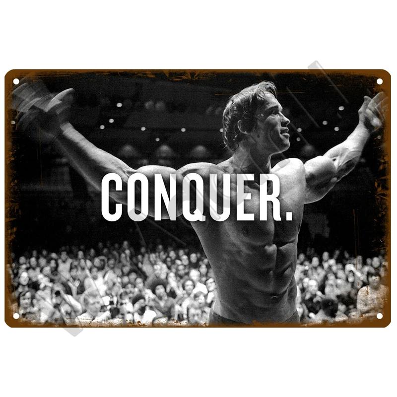 Вывеска для спортзала, металлическая вывеска, винтажный металлический плакат, металлическая табличка для тренировок, настенный декор для мужчин, жестяная вывеска для спортзала в пещере, декоративная тарелка для фитнеса
