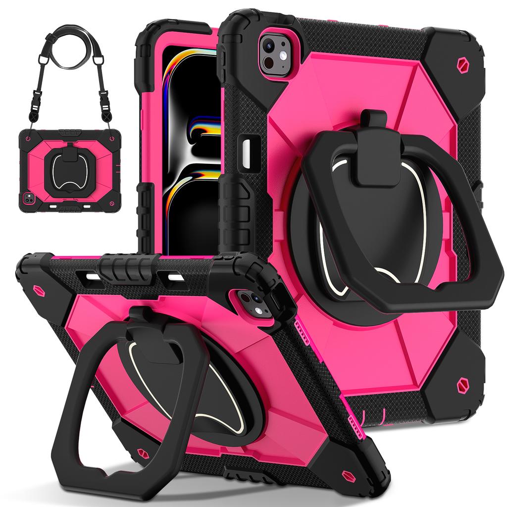Stand Case for IPad Air 13 2026 M4 2025 M3 2024 M2 4 5 Pro 13 2025 M5 2024 M4 Rotating Handle Grip Rugged Cover Shoulder Strap