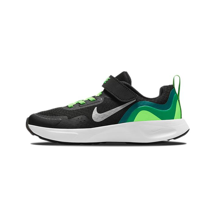 Nike Wearallday Low top Kids' Running Shoes Black Green Children Aged 3 7 Years Old CJ3817-015