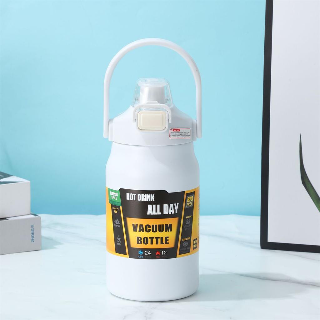 Портативная термокружка из нержавеющей стали 304, термос, термос, бутылка для холодной и горячей воды для спорта с трубочкой