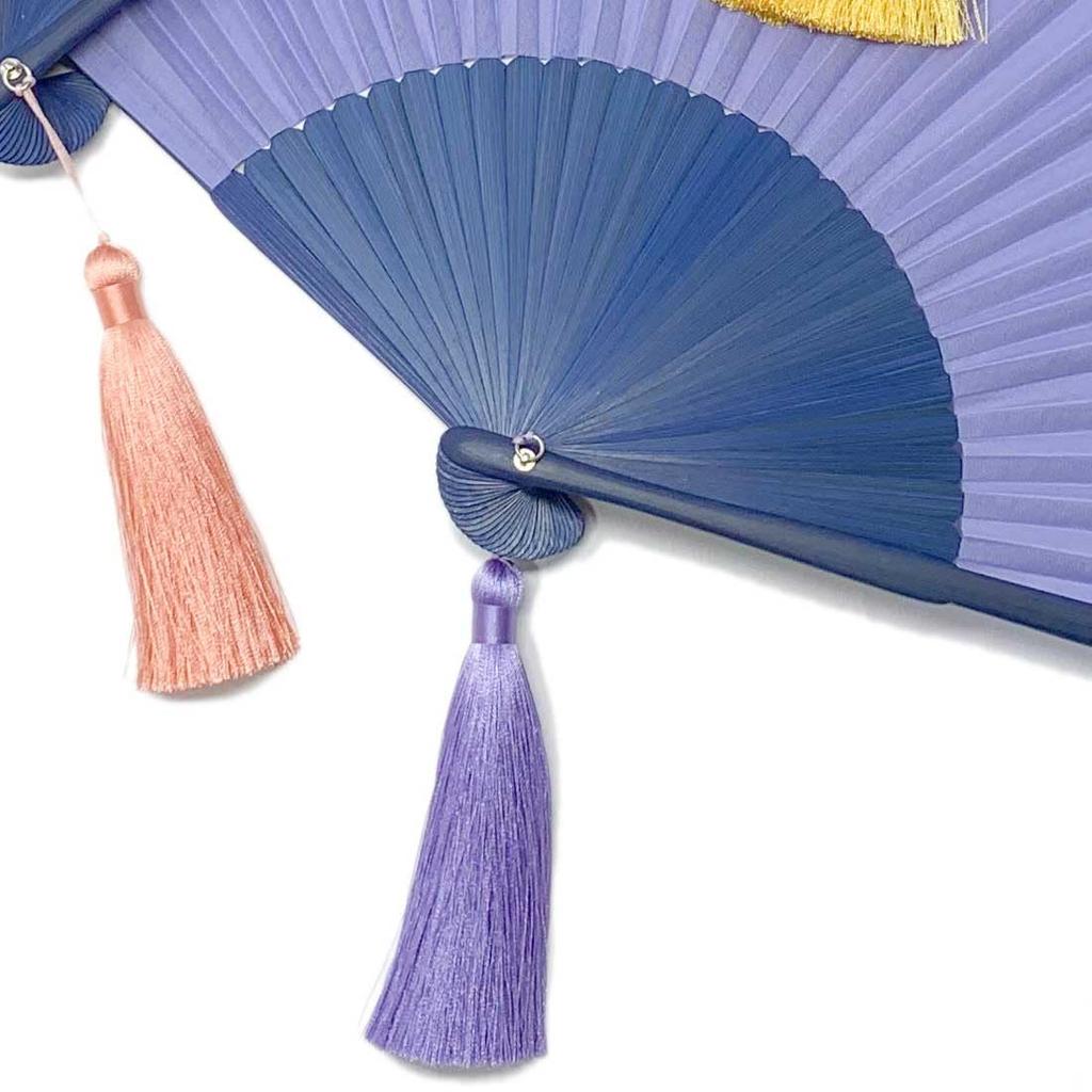 Shouroku Складной веер для поставляется с веером для фиолетовый x поп летний складной веер [Nishikawa Shoten] лето, чехол, двухцветный двухцветный, женщины, дамы,