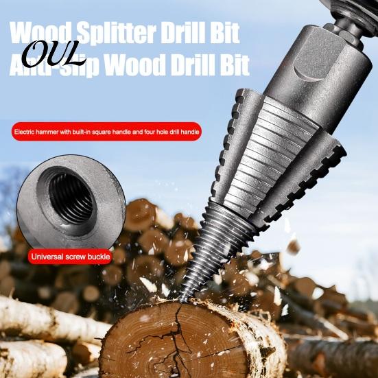 Anti-slip Wood Drill Bit Splitter Bit, 110mm Heavy Duty Log with U-Shaped Power Anti-Slip Thread, Compatible Hand/Electric for Firewood Chopping