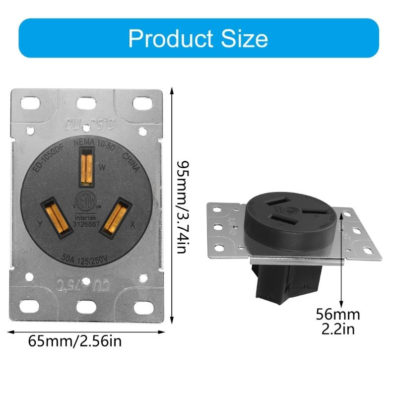 Industrial Socket NEMA 10 50P 125/250V Receptacle Outlet For Indoor and Outdoor In Residential Commercial Applications