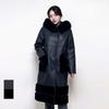 La Belle Shinyoung Мех Напа Лиса Капюшон Двустороннее Длинное Пальто Lb115ct