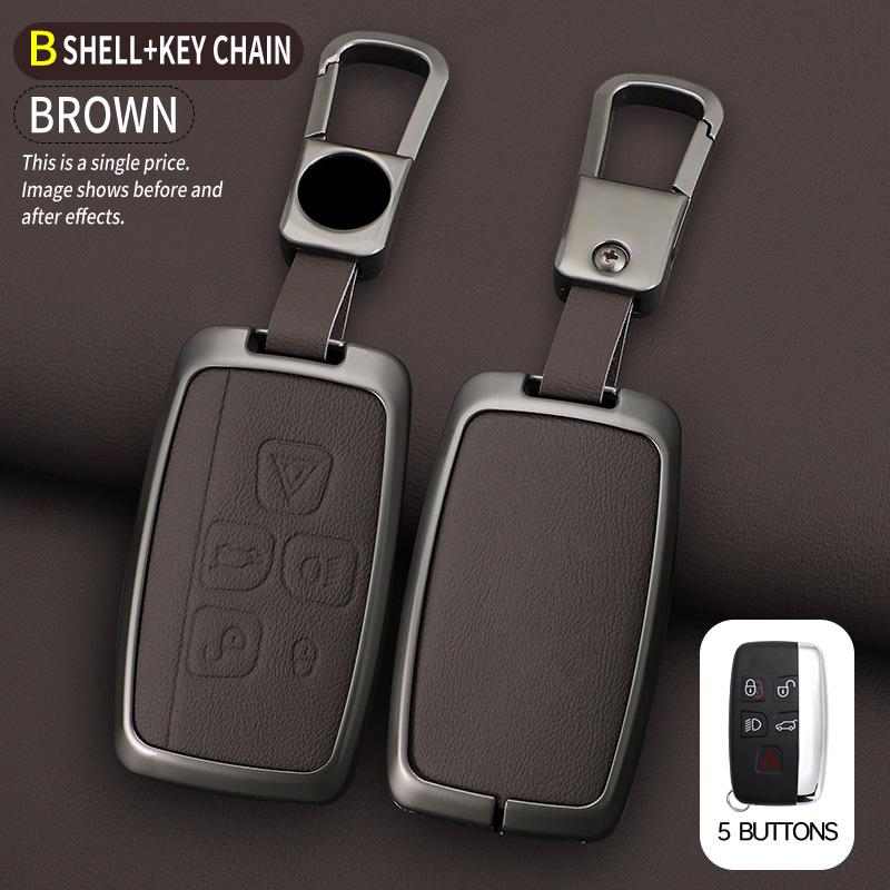 Zinc Alloy Leather Car Key Case Cover for Land Rover A9 Range Rover Sport Evoque Freelander 2 Discovery 3 4 5 EVOQUE Keychain