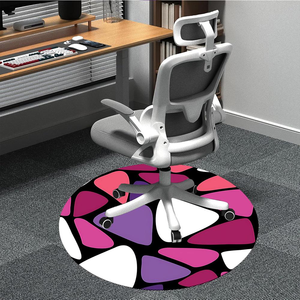 1pc Abstract Pattern Office Round Rug, Non-slip, Soft and Durable Office Rug for Interior Decoration, Perfect for Office, Beautiful Decoration yy26031