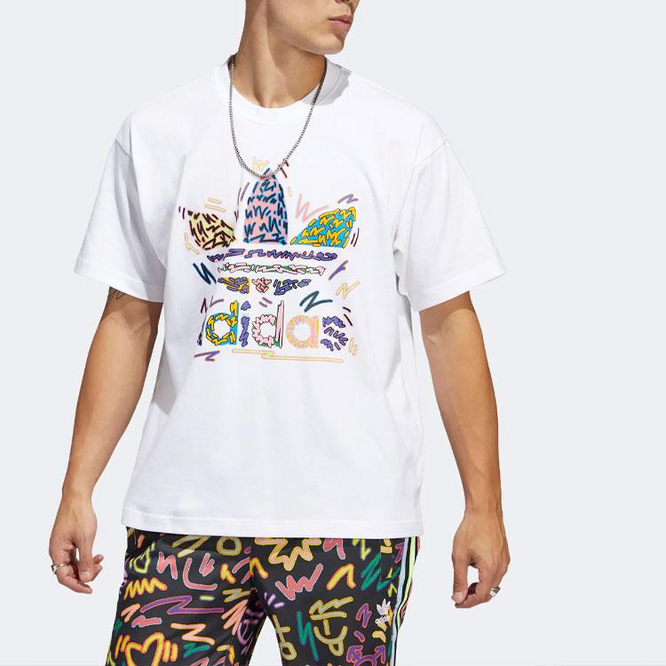 adidas Оригинал LOVE UNITES Футболка с трилистником Унисекс Белый HC3076