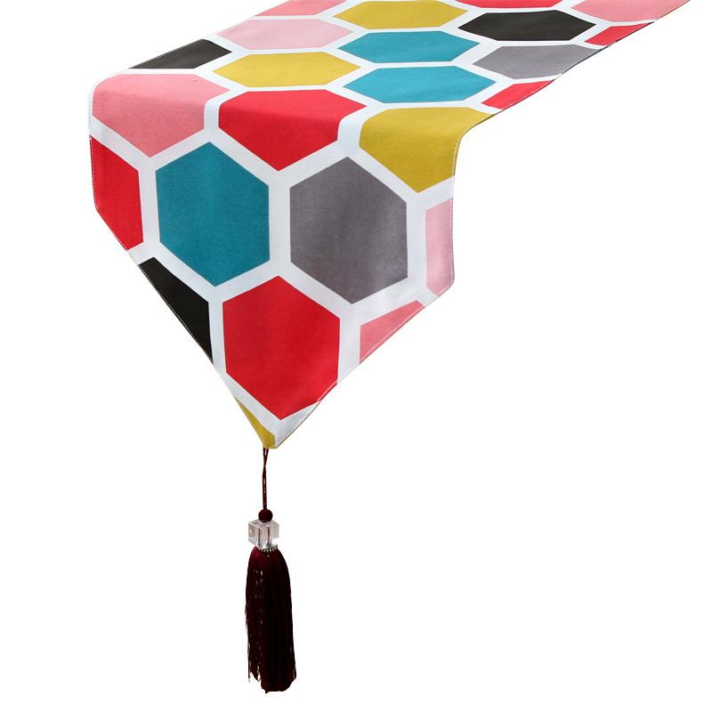 Имитация хлопка и льна Скатерть-дорожка с принтом Многоцветная Скатерть Чехол Скатерть Украшение стола