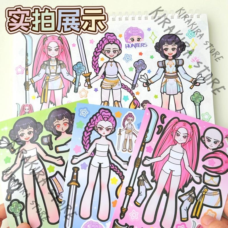 KPop Охотники на демонов Руми Мира Зои Арт Наклейки Косплей Каваи Наряжаться Наклейки Саджа Мальчики Милый Мультяшный Коллаж Фото
