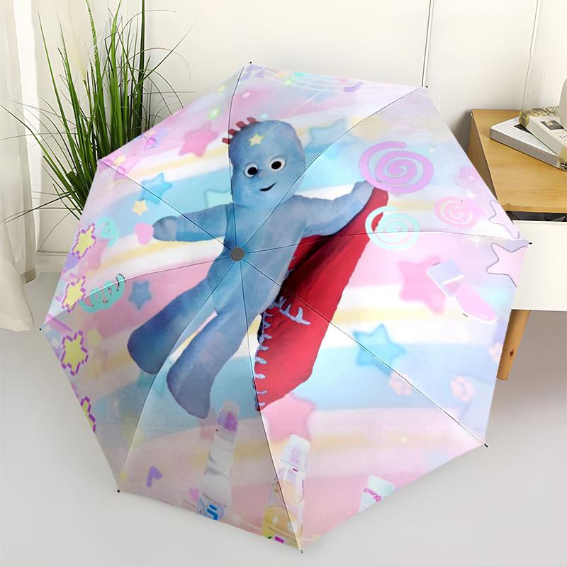 In the Night Garden Fashionable Automatic Opening/Closing Folding Umbrella. Portable and Foldable, Ideal for Gift, Travel, and Daily Use.