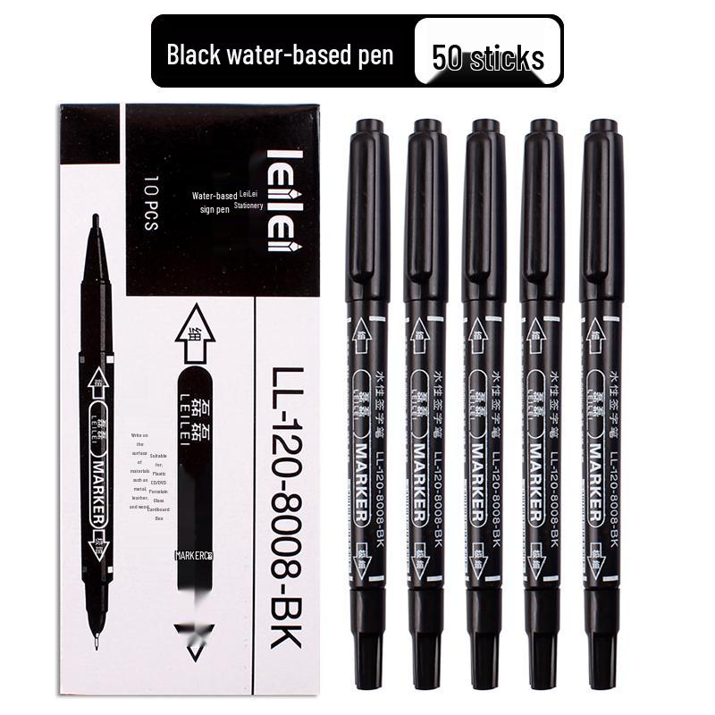 **Двусторонний детский маркер для рисования - Черный/Красный/Синий, Тонкий кончик, На водной основе**