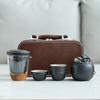 Portable travel tea set, small set, outdoor teacup, one pot, four cups, glass express cup, teapot gift