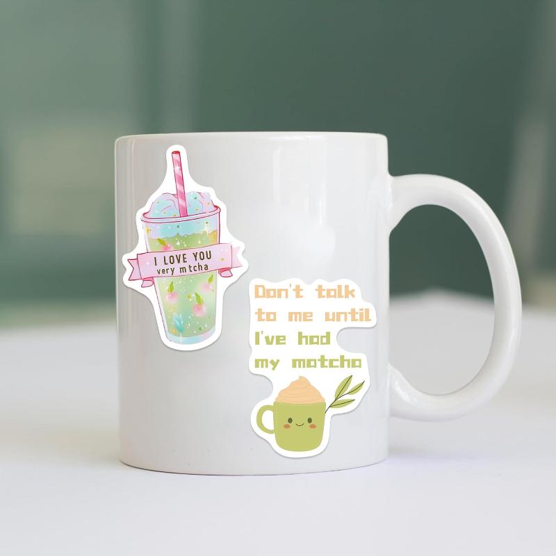 50Pcs Scrapbooking Phone Luggage Skateboard Waterproof Decals Cute Matcha Stickers Matcha Girly Diy Stickers