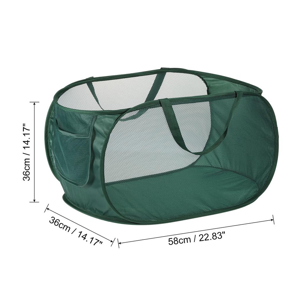 Home Bathroom Mesh Storage Basket Mesh Laundry Hamper Collapsible Laundry Baskets Bag for Laundry Room Travel 36 x 36 x 58cm