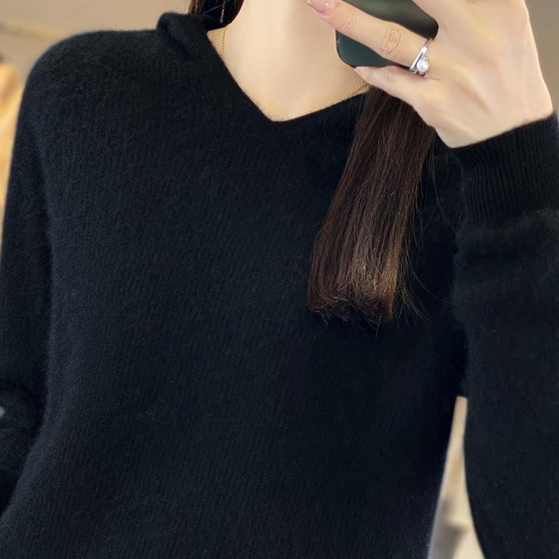 Женский кашемировый свитер Qinghe cashmere 30% кашемир 70% шерсть Женский осенне-зимний кашемировый свитер мягкий и теплый