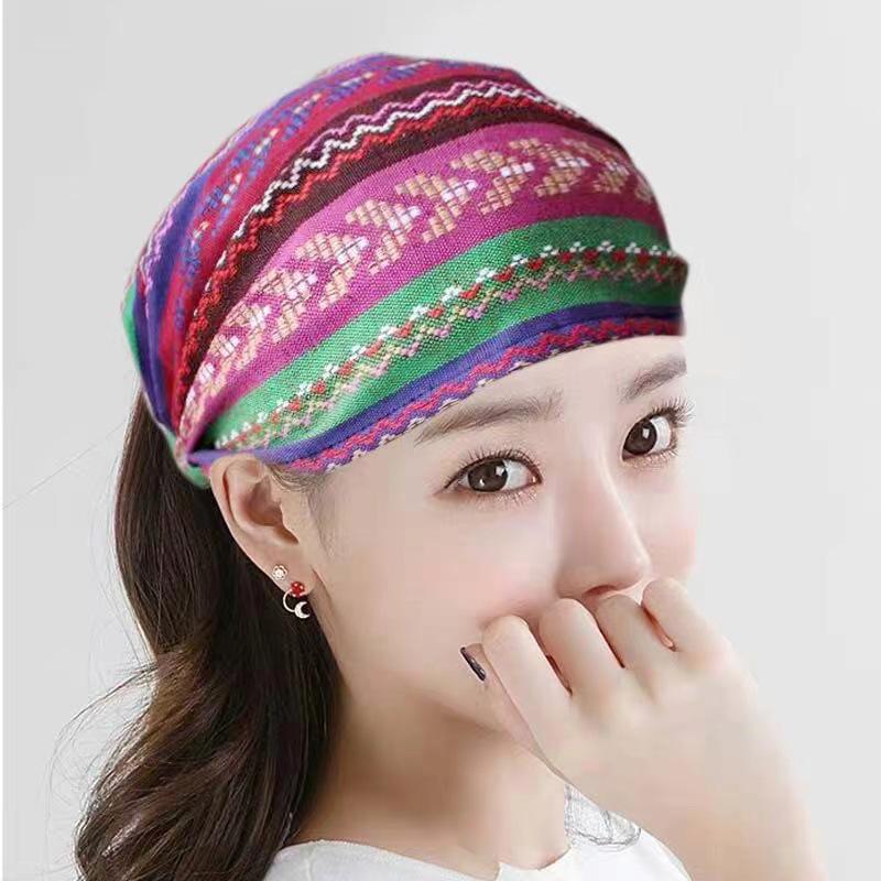 Широкая повязка на голову из хлопка и льна с вышивкой для женщин - универсальный аксессуар для волос