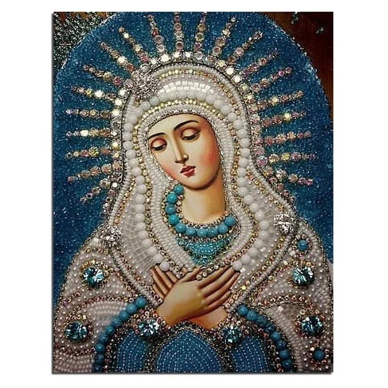 Holy Virgin Mary 5D DIY Diamond Painting Crystal Orthodox Icon Figurine Decorative Cross-stitch Fashion Religion Paintings