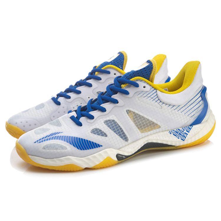 Li Ning 4th Generation Fabric TPU Shock Absorption Anti-Slip Wear-Resistant Lightweight Breathable Low-Top Badminton Shoes Men Shoes Cyan AYAR001-2