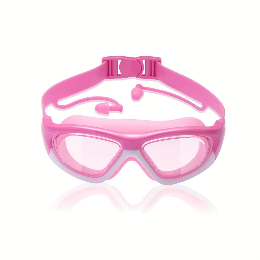 1 шт. детские водонепроницаемые противотуманные очки для плавания высокой четкости с берушами - удобный регулируемый силиконовый ремешок