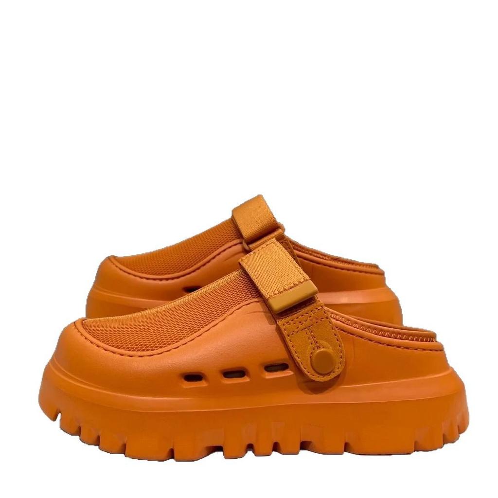 In the Summer of 2025, the New Thick-soled Heightened One-pedal Velcro Sandals Are Breathable and Light, and the Beach Women's Shoes Are Worn Outside.