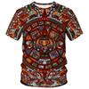 Футболка Retro Mexico Aztec Totem для мужчин, летние футболки с коротким рукавом и 3D-принтом, топы, футболки с тематикой культуры майя, мужская одежда