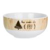 [Q4370] - Керамическая миска «Сообщения» бело-бежевого цвета (ель - у костра) - 40 кл